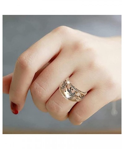 Gold Elephant Ring for Women Elephant Ring Classic Charm Rings Finger Ring Fashion Hollow Ring Gift for Teen Girls Size 6 10 ...