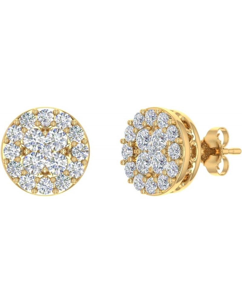 0.15 to 1 Carat Cluster Diamond Stud Earrings in 10K Gold Yellow Gold 1.0 carats $92.75 Earrings