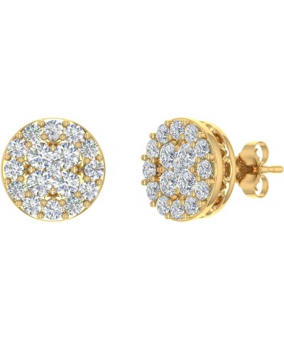 0.15 to 1 Carat Cluster Diamond Stud Earrings in 10K Gold Yellow Gold 1.0 carats $92.75 Earrings