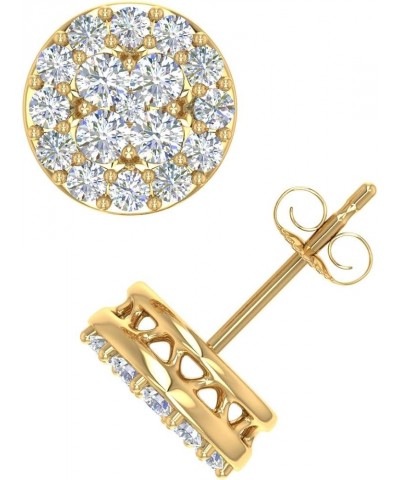 0.15 to 1 Carat Cluster Diamond Stud Earrings in 10K Gold Yellow Gold 1.0 carats $92.75 Earrings