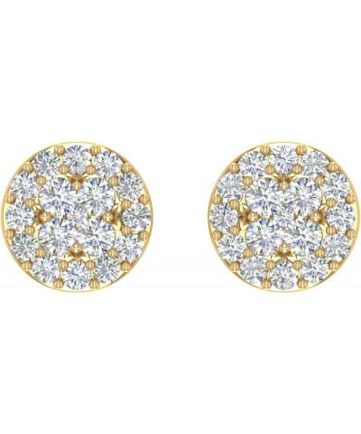 0.15 to 1 Carat Cluster Diamond Stud Earrings in 10K Gold Yellow Gold 1.0 carats $92.75 Earrings