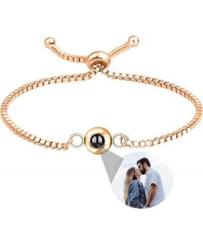 Custom Photo Bracelet Personalized Photo Projection Bracelet Circle Photo Bracelets with Picture Inside for Women/Men/Couple/...