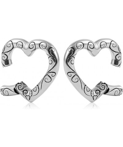 2PCS 5mm 4G Cute Heart Ear Weights Stainless Steel Hypoallergenic Ear Plugs Tunnels Stretcher Piercing Body Jewelry 4G(5mm) F...