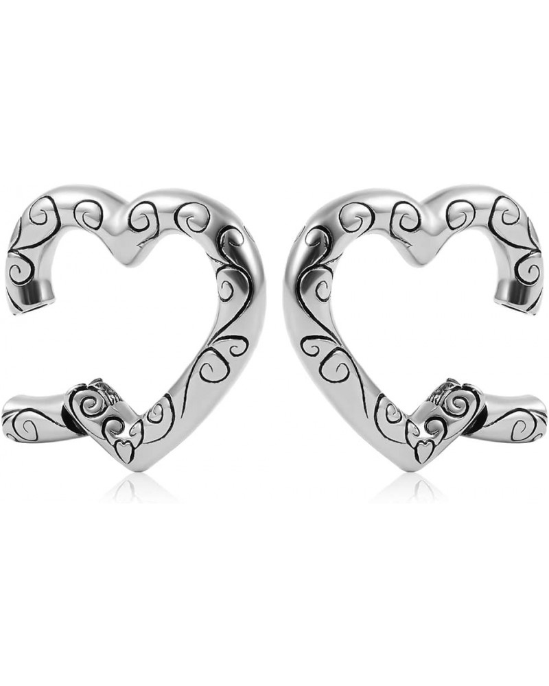 2PCS 5mm 4G Cute Heart Ear Weights Stainless Steel Hypoallergenic Ear Plugs Tunnels Stretcher Piercing Body Jewelry 4G(5mm) F...