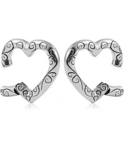 2PCS 5mm 4G Cute Heart Ear Weights Stainless Steel Hypoallergenic Ear Plugs Tunnels Stretcher Piercing Body Jewelry 4G(5mm) F...