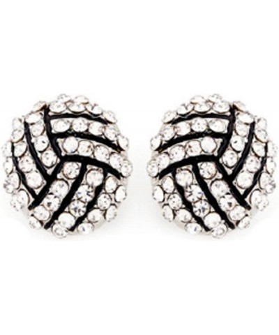 Unique Rhinestone Stud Earrings Cute Basketball Volleyball Baseball Soccer Football Rugby Shiny Crystal Sport Earrings for Wo...