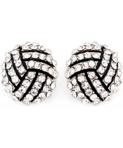 Unique Rhinestone Stud Earrings Cute Basketball Volleyball Baseball Soccer Football Rugby Shiny Crystal Sport Earrings for Wo...