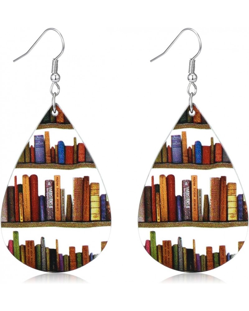 Book Earrings for Women Book Lover Earrings Acrylic Teardrop Book Earrings Dangle Book Jewelry Book Lover Librarian Gift $7.4...