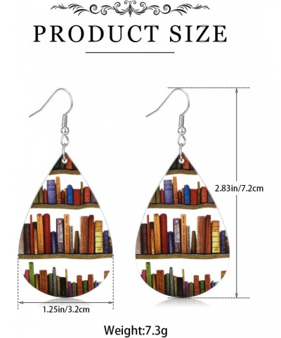 Book Earrings for Women Book Lover Earrings Acrylic Teardrop Book Earrings Dangle Book Jewelry Book Lover Librarian Gift $7.4...