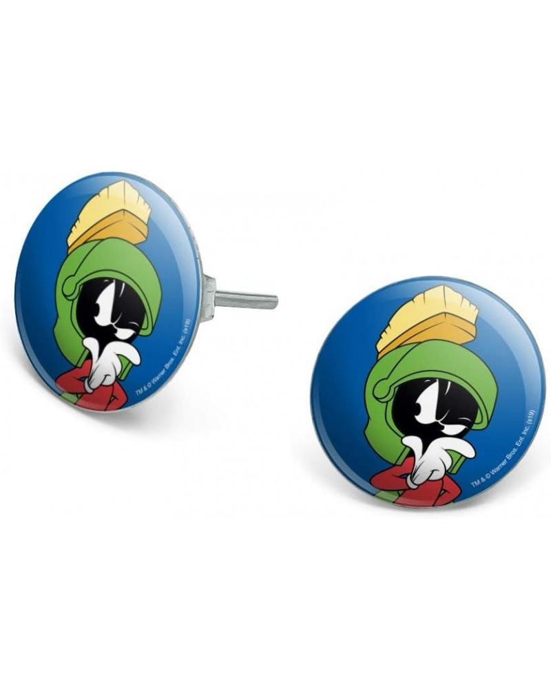 Looney Tunes Marvin The Martian Novelty Silver Plated Stud Earrings $10.25 Earrings