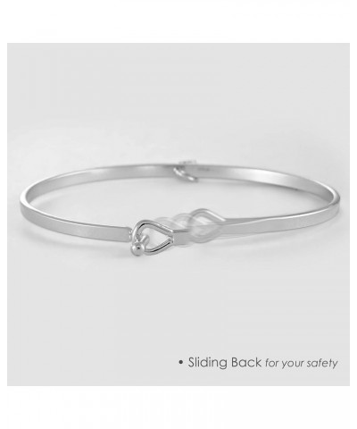 Dangling Crystal Initial Charm Cuff Bracelet D Silver $9.85 Bracelets