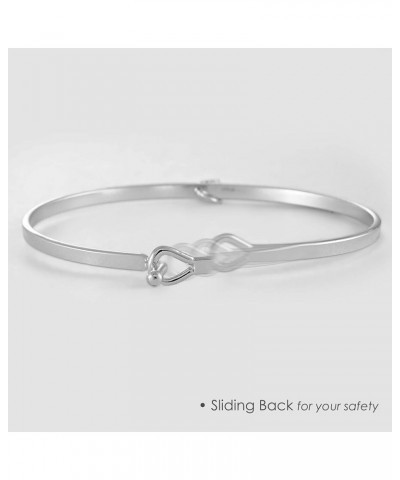 Dangling Crystal Initial Charm Cuff Bracelet D Silver $9.85 Bracelets