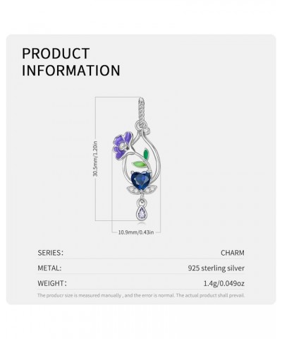 925 Sterling Silver Birthstone Flower Charms for European Snake Charm Bracelet for Women Mother Daughter Sister Birthday Hall...