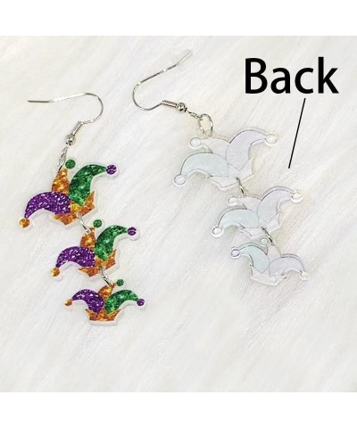 Mardi Gras Acrylic Dangle Earrings Carnival Sparkle Colorful Hat Mask Lobster Earrings For Women Girls Holiday Jewelry Gifts ...