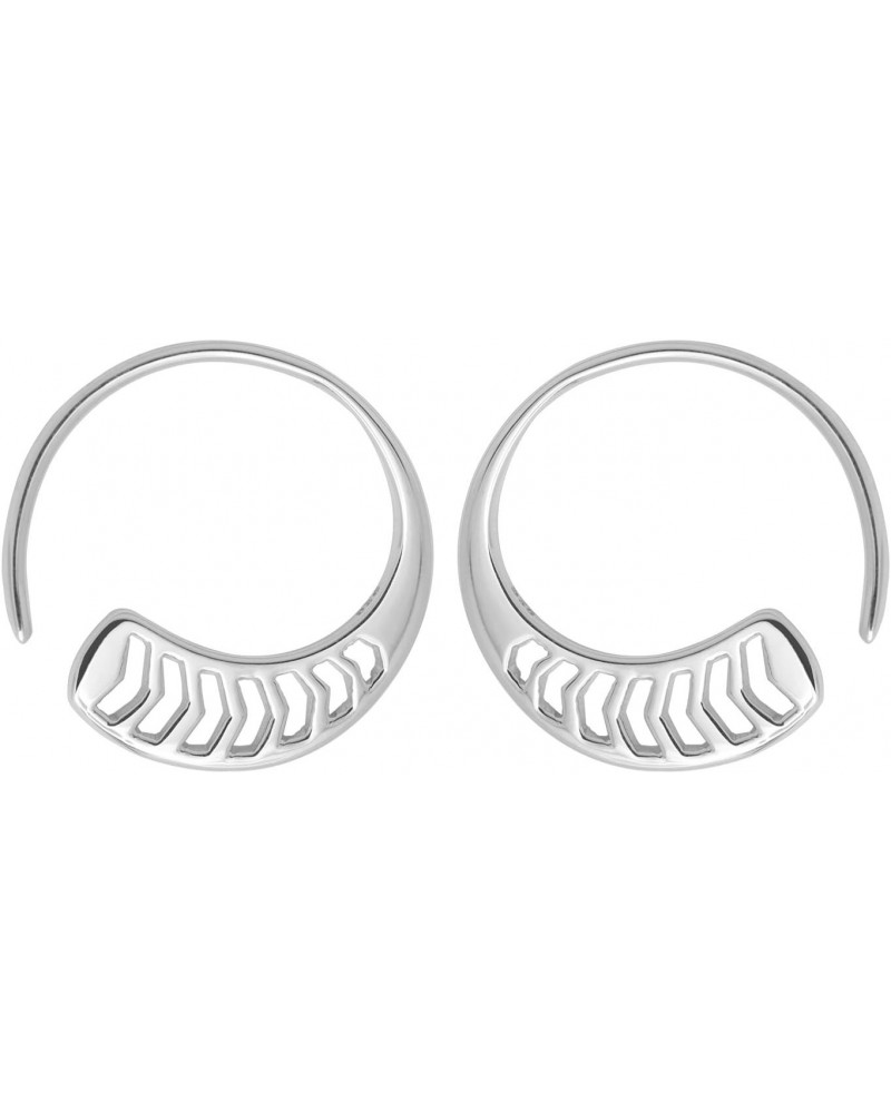 Jewelry Sterling Silver Polished Chevron Pull Through Fashion Hoop Earrings $11.60 Earrings