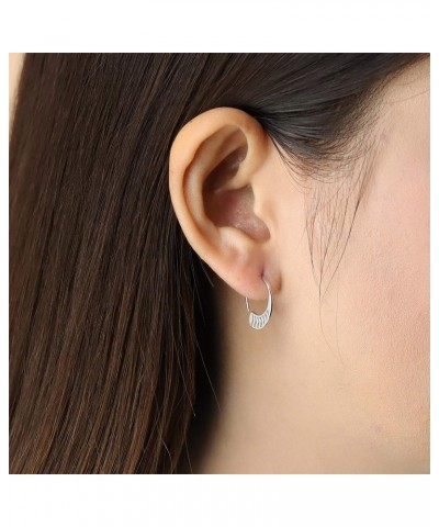 Jewelry Sterling Silver Polished Chevron Pull Through Fashion Hoop Earrings $11.60 Earrings