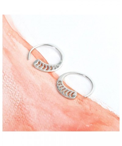 Jewelry Sterling Silver Polished Chevron Pull Through Fashion Hoop Earrings $11.60 Earrings