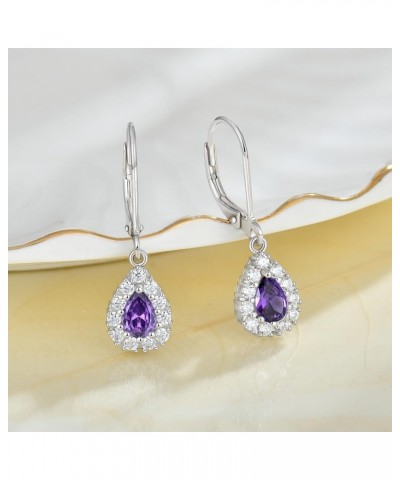 Women Earrings 925 Sterling Silver Princess Diana Kate Earrings 3A Cubic Zirconia Birthstone Dangle & Drop Earrings for Women...