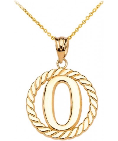 Polished 14k Yellow Gold Personalized Initial "A-Z" Roped Circle Pendant Necklace P $127.09 Necklaces