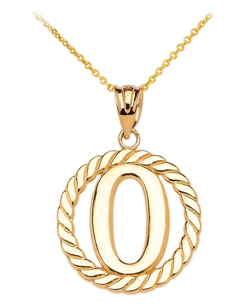 Polished 14k Yellow Gold Personalized Initial "A-Z" Roped Circle Pendant Necklace P $127.09 Necklaces