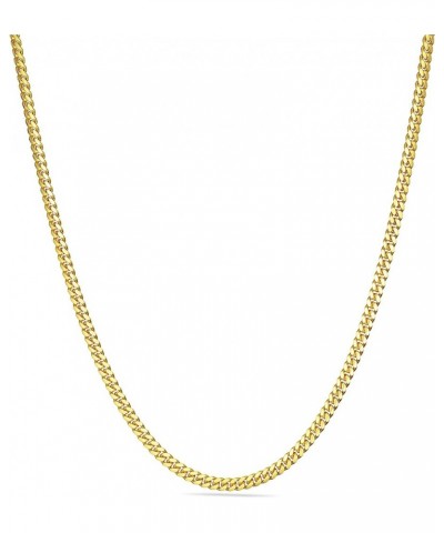 18K Gold Over Solid 925 Sterling Silver 2MM, 2.5MM, 3.5MM, 4MM Miami Cuban Chain Necklace- 16"-30 22 2.5MM $41.61 Others