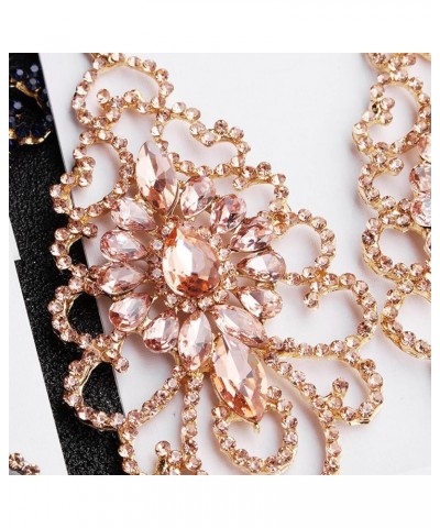 Wedding Teardrop Dangle Earrings Crystal Rhinestone Beaded Chandelier Earrings for Brides Gold D-rose gold-3 $11.01 Earrings