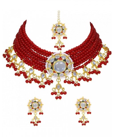 Indian Bollywood Fashion Faux Stone Wedding Necklace Big Earrings Indian Fashion Jewelry Set for Women & Girls Maroon $16.34 ...