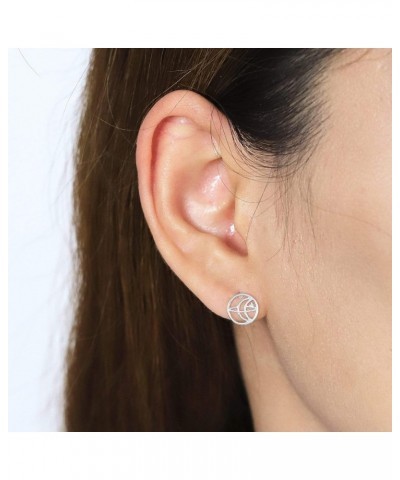 Jewelry Sterling Silver Orbit Moon & Star Celestial Stud Earrings $11.04 Earrings