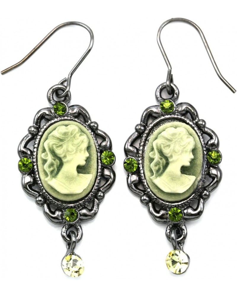 Light Green Cameo Dangle Drop Earrings Fashion Jewelry $8.66 Earrings