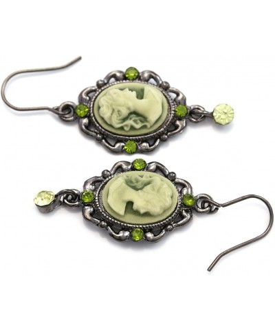 Light Green Cameo Dangle Drop Earrings Fashion Jewelry $8.66 Earrings