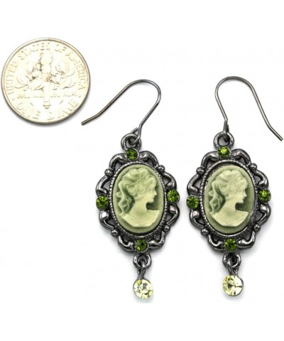 Light Green Cameo Dangle Drop Earrings Fashion Jewelry $8.66 Earrings