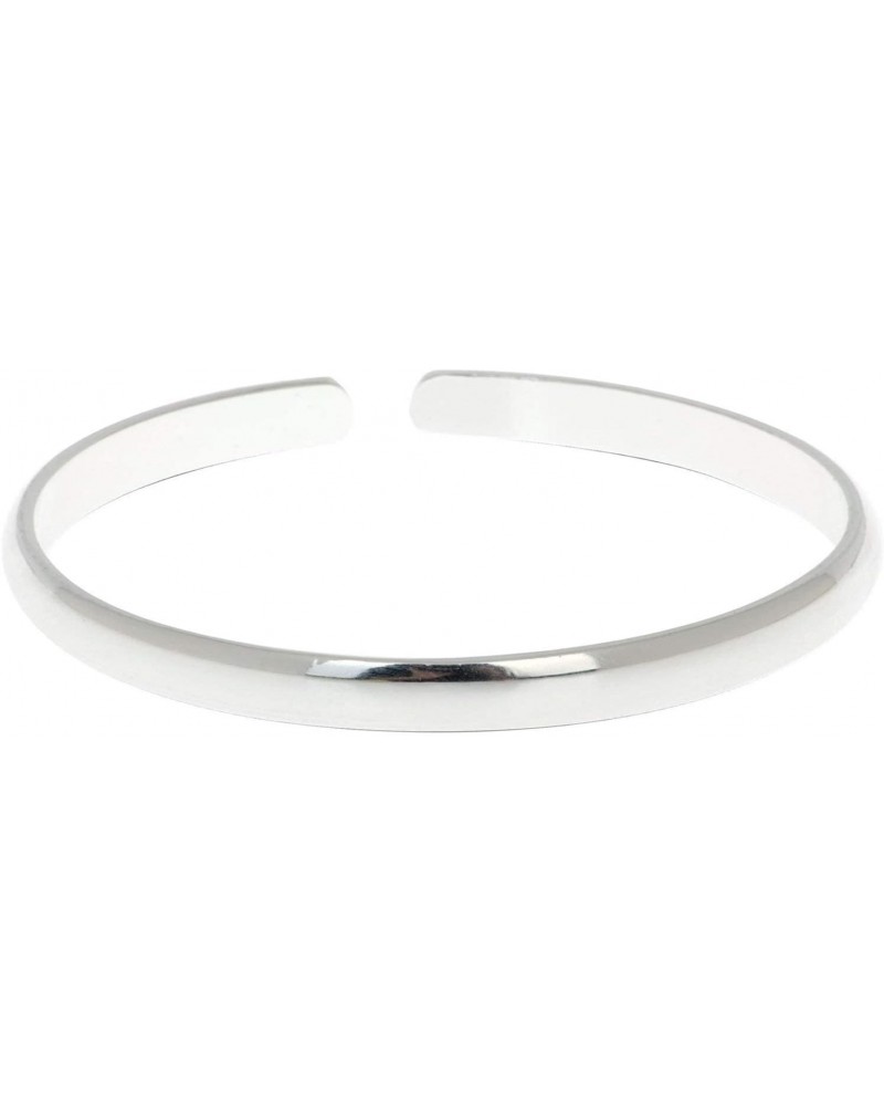 Men's Silver Bangle Bracelet - Plain Solid 925 Silver Bangle Bracelet 925 Sterling Silver Bangle Braceletfor Women and Men - ...