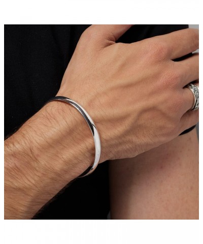 Men's Silver Bangle Bracelet - Plain Solid 925 Silver Bangle Bracelet 925 Sterling Silver Bangle Braceletfor Women and Men - ...