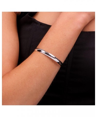 Men's Silver Bangle Bracelet - Plain Solid 925 Silver Bangle Bracelet 925 Sterling Silver Bangle Braceletfor Women and Men - ...