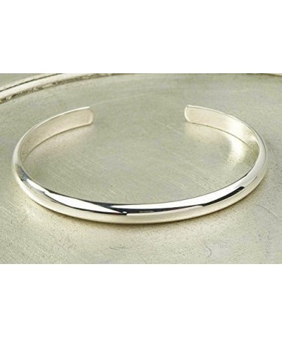 Men's Silver Bangle Bracelet - Plain Solid 925 Silver Bangle Bracelet 925 Sterling Silver Bangle Braceletfor Women and Men - ...