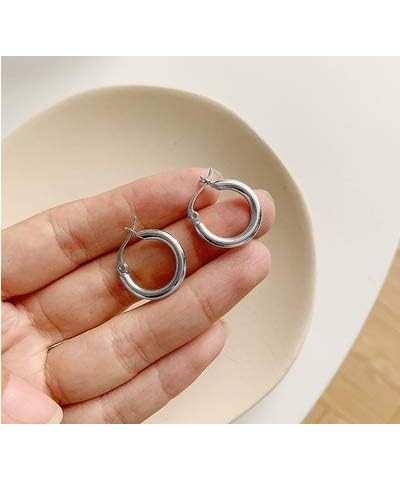 3 Pairs 925 Sterling Silver Hoop Earrings | Small White Gold Plated Hoop Earrings for Women Girls (13mm,15mm,20mm，25mm,30mm,4...