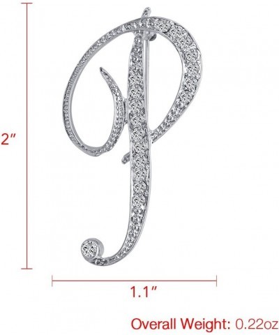 Letter Brooch A-Z 26 Personalized Design Initial Letters Pins Clear Crystal Rhinestone Brooch pin P $6.71 Brooches & Pins