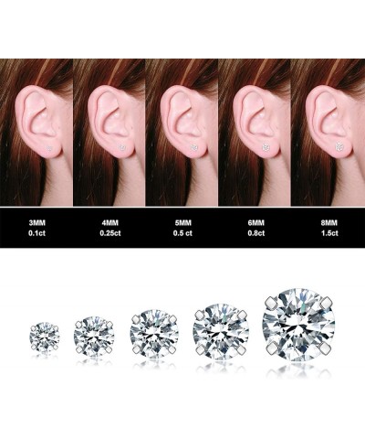 5 Pairs Stud Earrings Set, Hypoallergenic Cubic Zirconia 316L Earrings Stainless Steel CZ Earrings 3-8mm (Steel color) 1 $7.3...