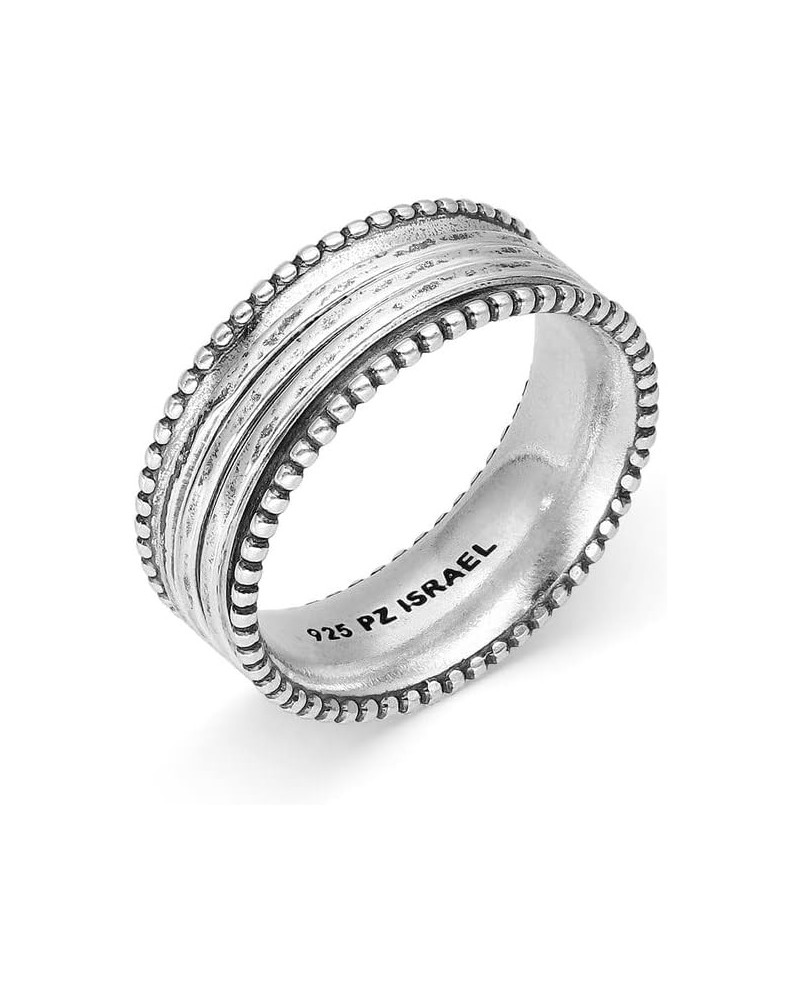 Paz Creations Women's 925 Sterling Silver Spinner Ring - Sturdy Band Ring With Three Spinners - Statement Fidget Ring - Boho ...