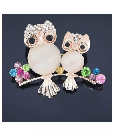 Brooch Owl Shape Rhinestone Covered Crystal Beauty Brooch Pin Scarves Shawl Clip For Women Ladies Women's Brooches and Pins J...