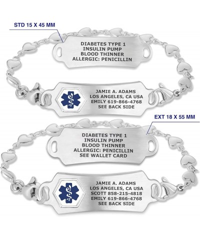 Custom Engraved Medical Alert Bracelets for Women/Men, Stainless Steel Medical Bracelet, Medical ID Bracelet w/Free Engraving...