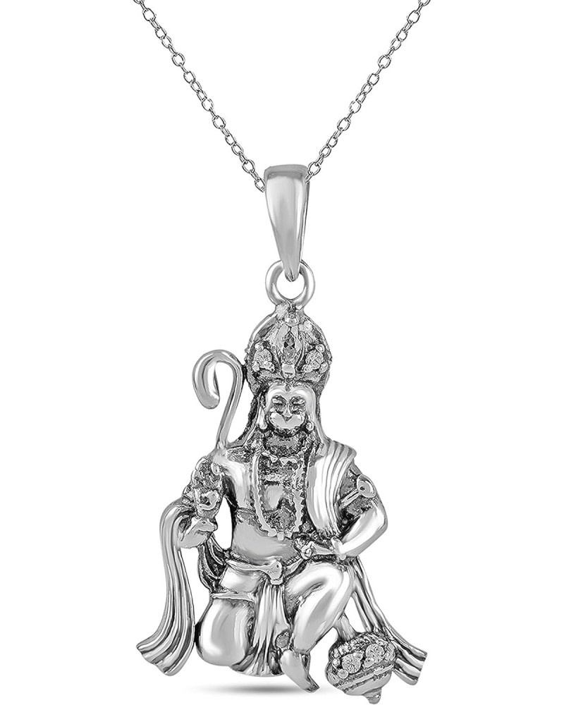 Shri Hanuman JI Pendant Locket In Chain Necklace For Men And Women, Stainless Steel $10.35 Necklaces