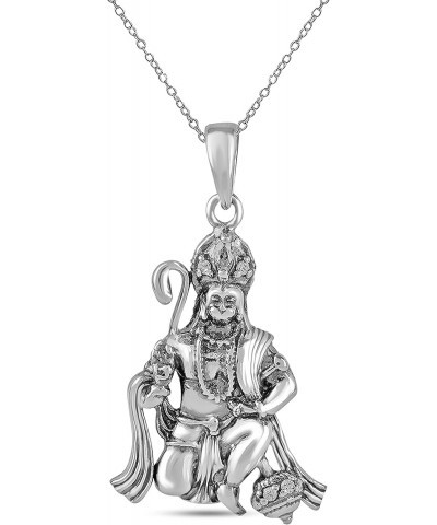 Shri Hanuman JI Pendant Locket In Chain Necklace For Men And Women, Stainless Steel $10.35 Necklaces