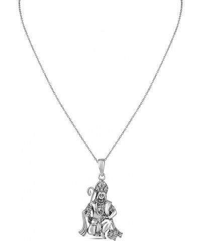 Shri Hanuman JI Pendant Locket In Chain Necklace For Men And Women, Stainless Steel $10.35 Necklaces