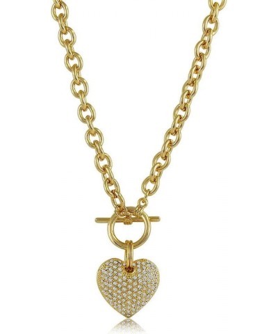 Heart Anniversary Toggle Pendant Necklace for Women, Gold-Tone $15.98 Necklaces