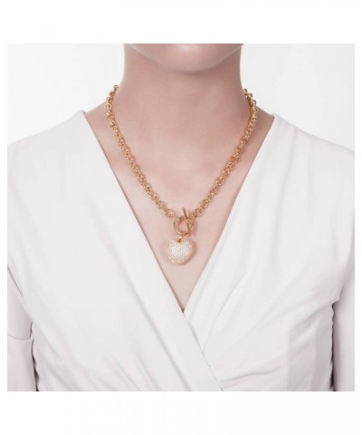 Heart Anniversary Toggle Pendant Necklace for Women, Gold-Tone $15.98 Necklaces