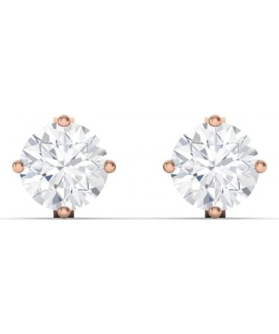 Natural and Certified Round Gemstone Solitaire Petite Earrings in 14K Solid Gold |0.61 Carat Earrings for Women White Topaz 1...