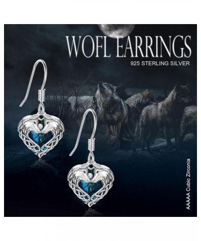 Horse/Dragon/Wolf Earrings for Women 925 Sterling Silver Celtic Knot Horse/Dragon/Wolf Earrings with Crystal Animal Jewelry G...