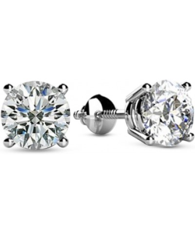 1/4-4 Carat 14K White Gold Screw Back Diamond Stud Earrings Value Collection (L-M I1) 2.0 carats $432.54 Earrings