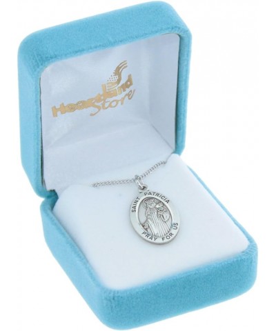 Women's Sterling Silver Oval Saint Patricia Pendant USA Made + Chain Choice 20" Sterling Silver Chain + Clasp $30.27 Necklaces